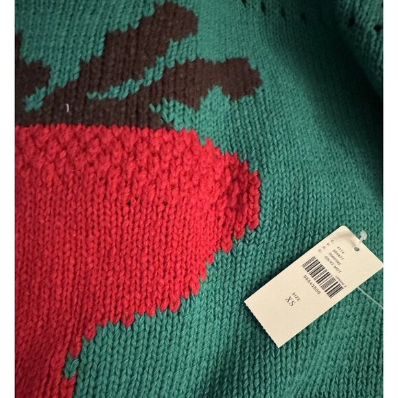 NWT Size XS -Anthropologie Maeve Short Sleeve Turnip Veggie Motif Sweater - Picture 5 of 16